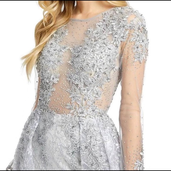 Silver Mac Duggal Evening Gown - Picture 2 of 12